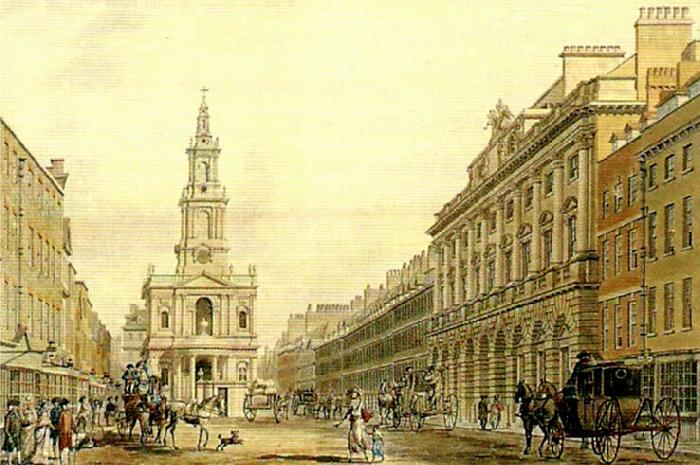thomas malton the strand with somerset house oil painting image